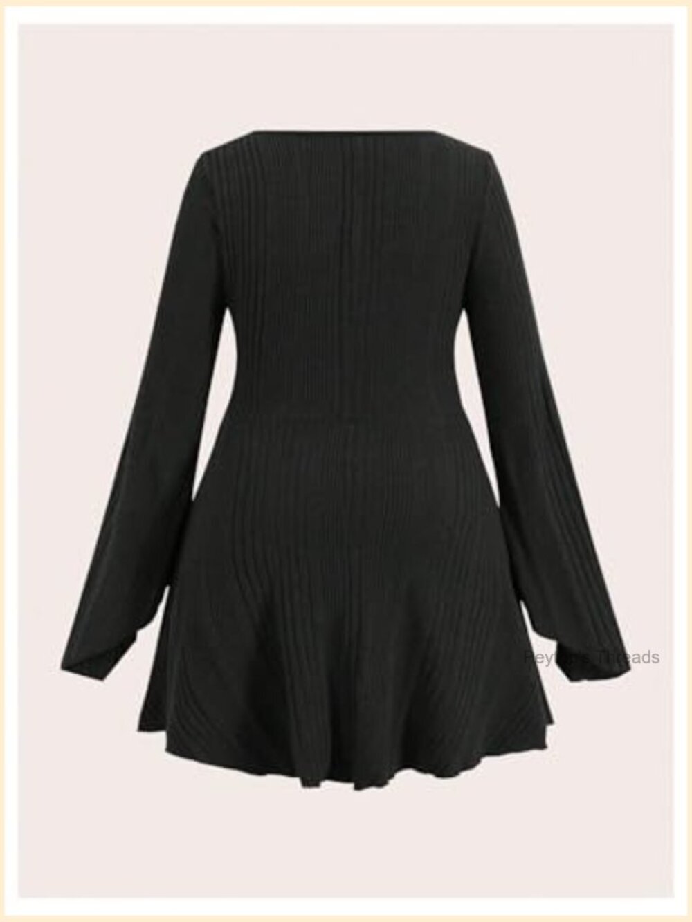 Plus Size Bell Long Sleeve Lightweight Sweater Dress Corset Dress - Picture 2 of 5